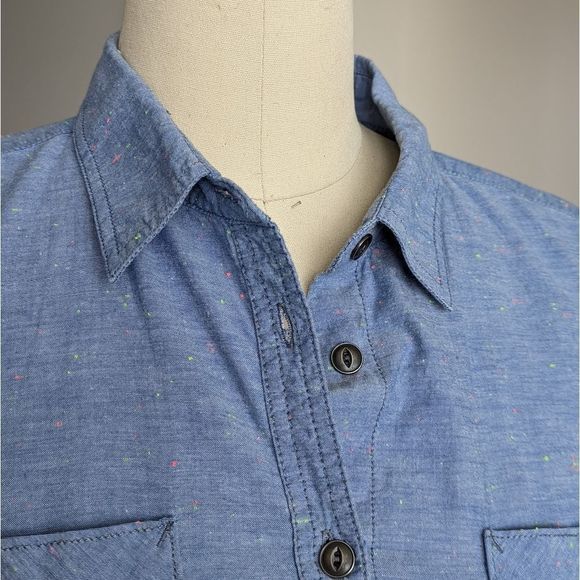 Blue speckled Woolrich shirt Lg - Picture 4 of 12